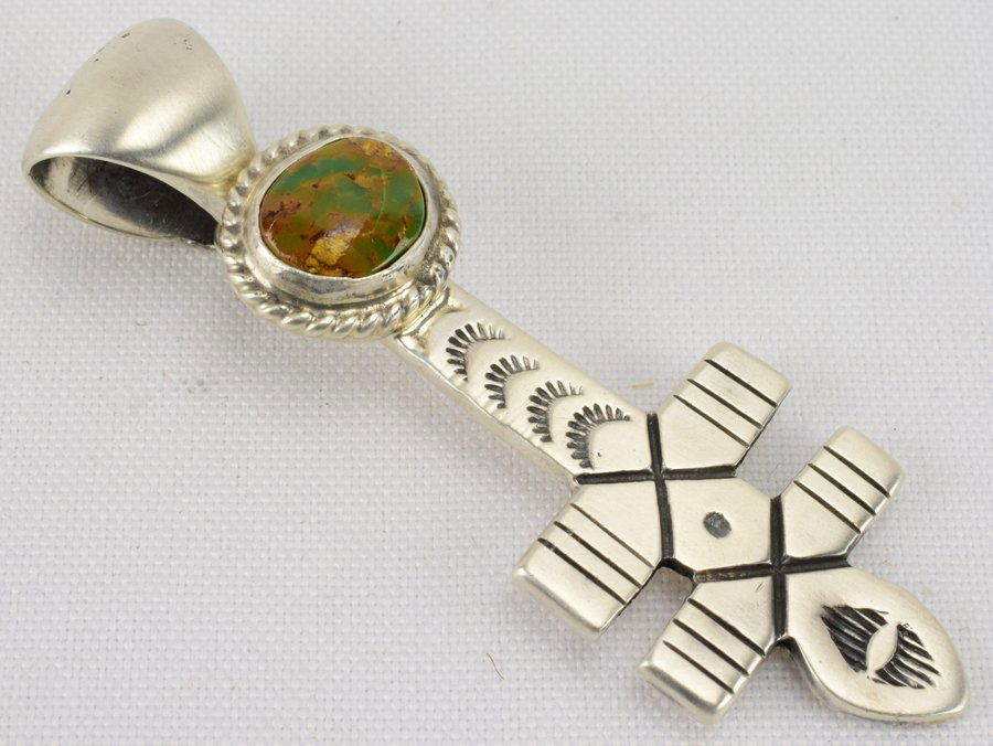 Navajo Sterling Isleta Cross Pendant - Russell Sam (1 of 3)