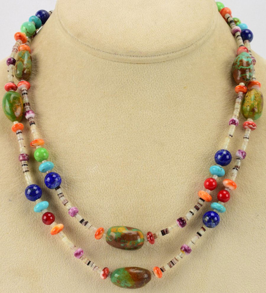 Navajo Treasure Bead  Multi-Stone Necklace (1 of 4)