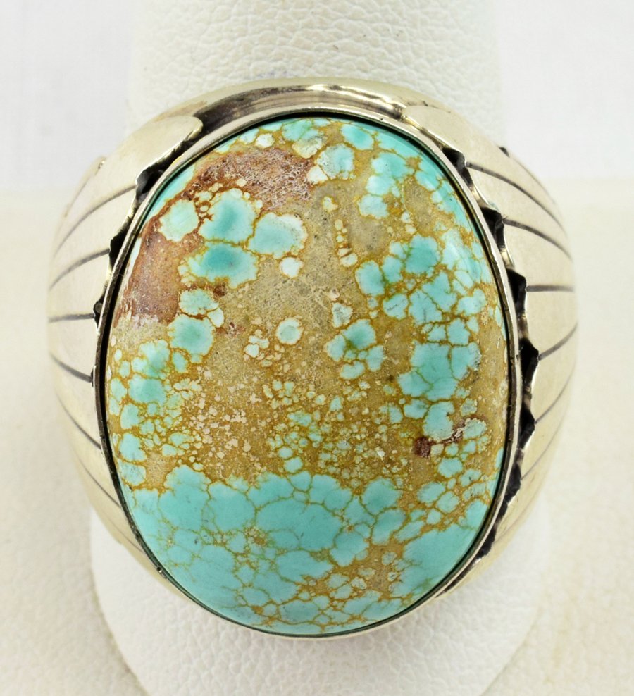 Navajo Sterling Men's Turquoise Ring (1 of 4)