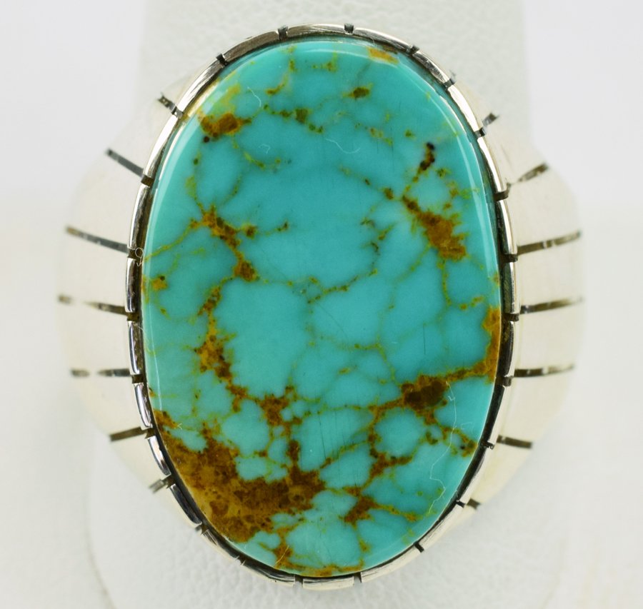 Ray Jack Navajo Sterling Silver Men's Turquoise Ring (1 of 4)