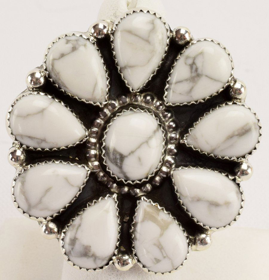Navajo White Buffalo Turquoise Ring - Yazzie (1 of 4)