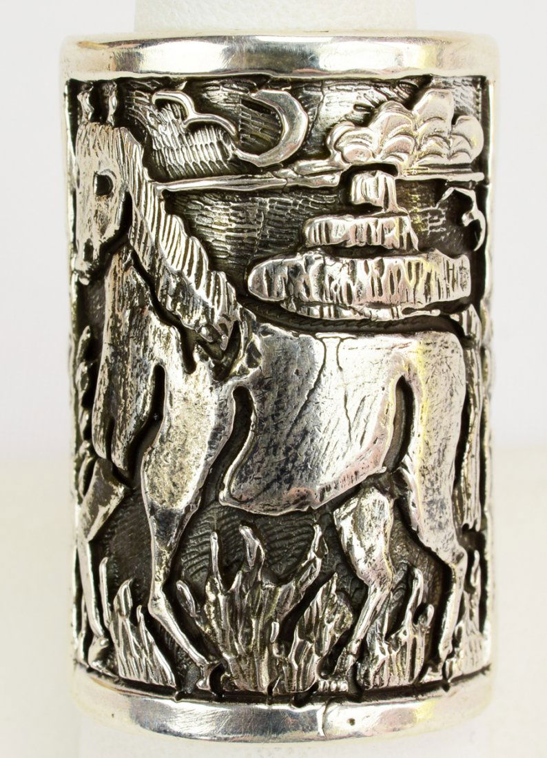 Navajo, Joe Paul Sterling Silver Horse Storyteller Ring (1 of 5)