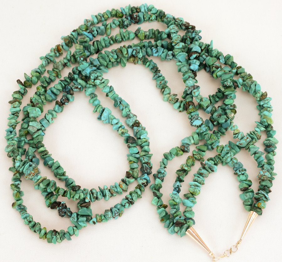 Native American Turquoise 3 Strand Necklace 32 inches (1 of 3)