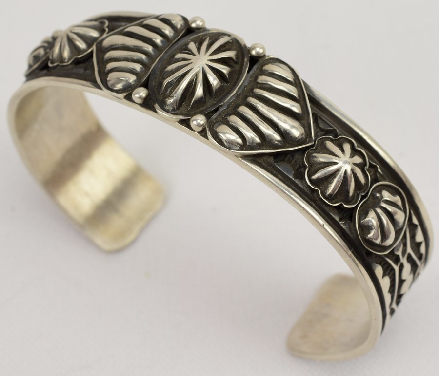 Native American Sterling Overlay Cuff Bracelet (1 of 5)