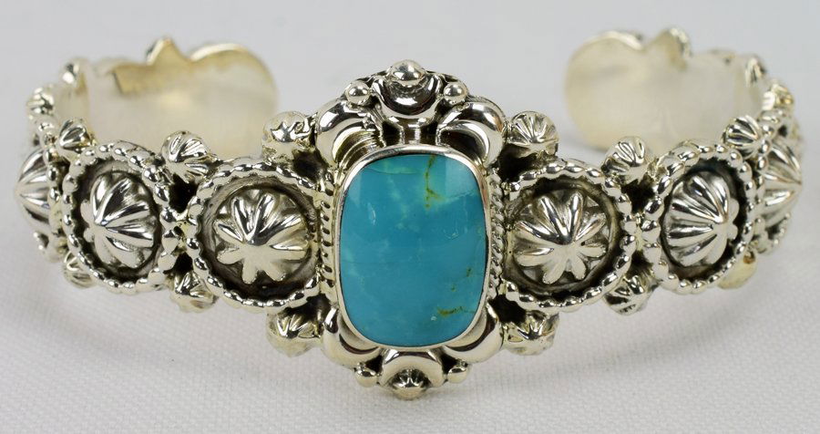 Bobby Platero Sterling Stardrop Cuff Bracelet (1 of 5)