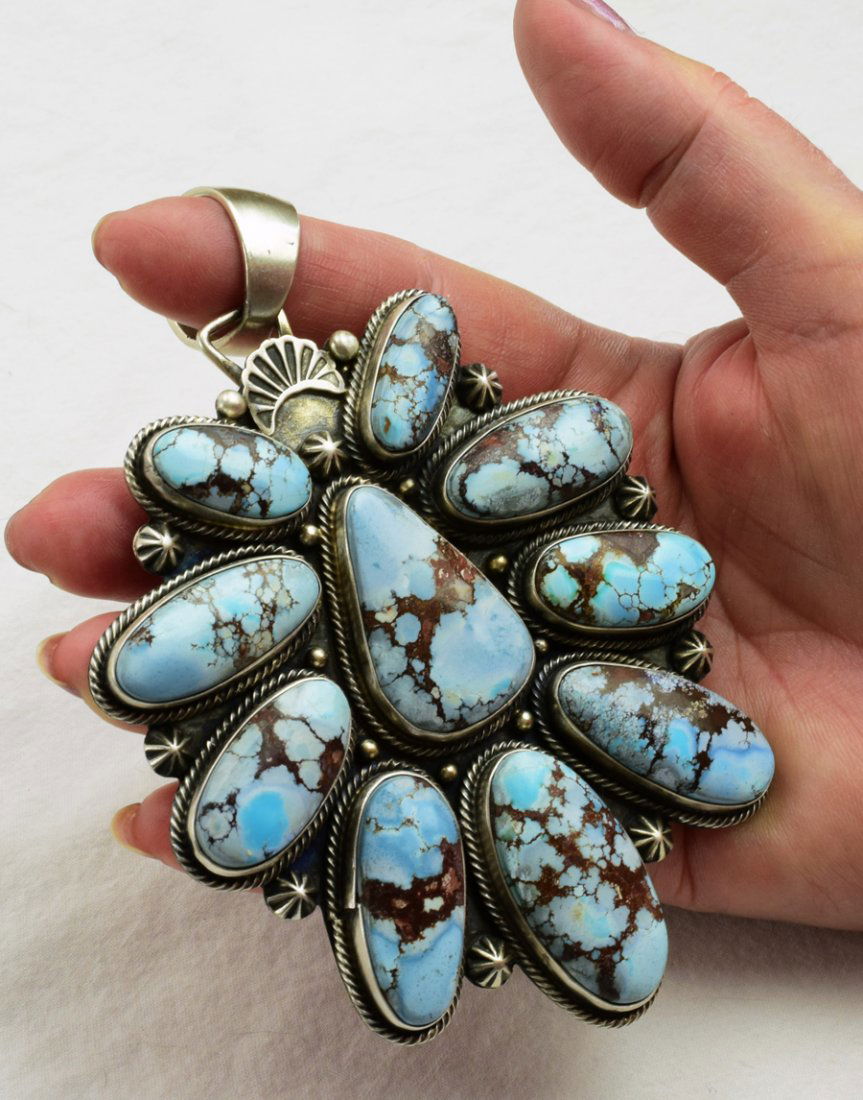 Massive Golden Hills Turquoise Pendant -B. Johnson (1 of 7)