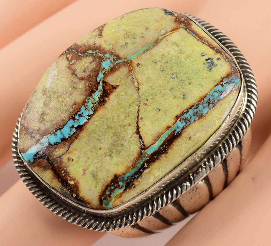 Russell Sam Huge Sterling Ribbon Turquoise Men (1 of 5)