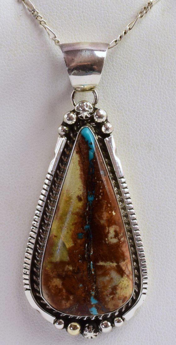 Augustine Largo Sterling Ribbon Turquoise  Pendant (1 of 4)