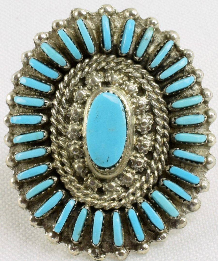 Zuni Sterling Silver Needlepoint Ring (1 of 4)