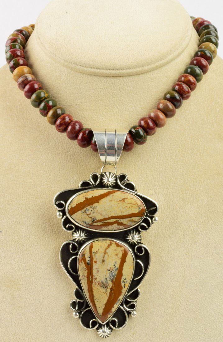 Navajo Sterling Boulder Turquoise Pendant (1 of 5)