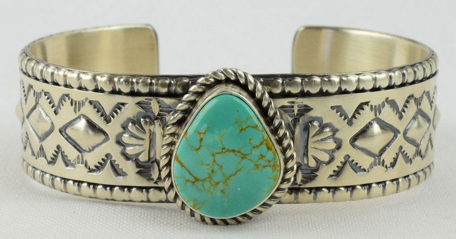 Navajo, Jeff James, Jr. Sterling Stamped Bracelet (1 of 5)