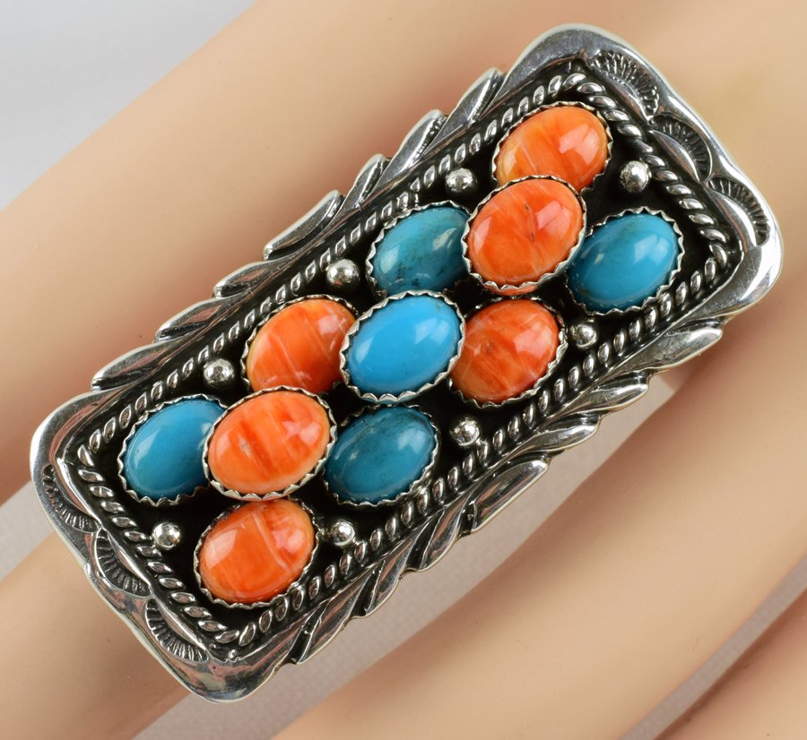 Emer Thompson Sterling Turquoise & Spiny Oyster Ring (1 of 4)