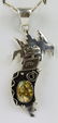 Navajo Sterling Kachina Pendant w/Wild Horse Turq.
