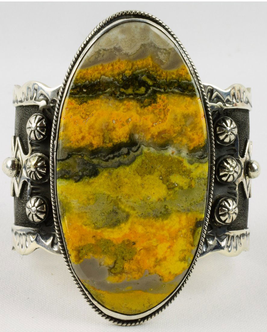 Huge Sterling Bumble Bee Jasper Cuff-Chimney Butte (1 of 7)