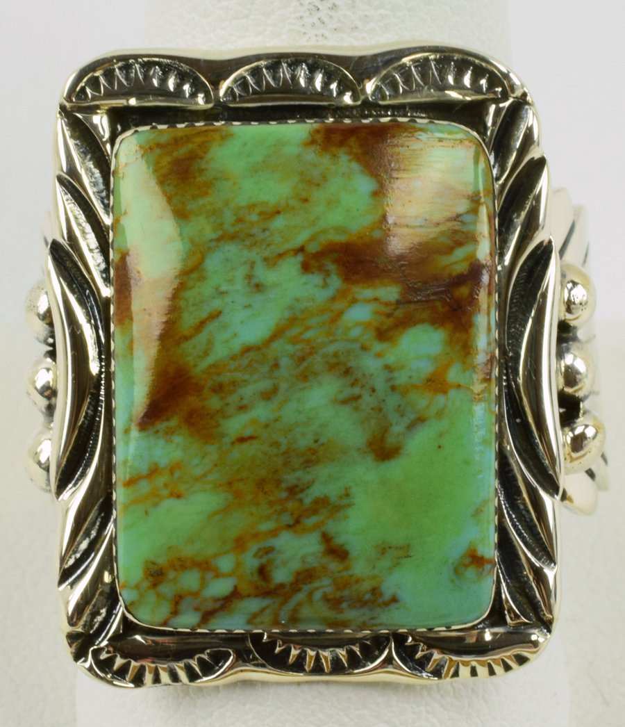 Navajo Sterling Turquoise Men's Ring - Irwin Tsosie (1 of 5)