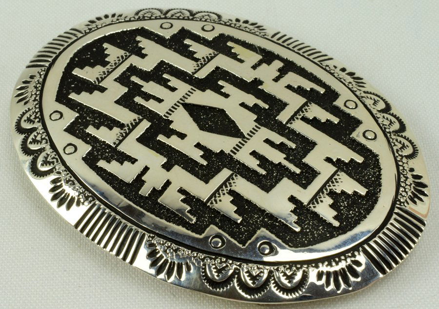 Richard Singer Sterling Silver Overlay Belt Buckle (1 of 3)