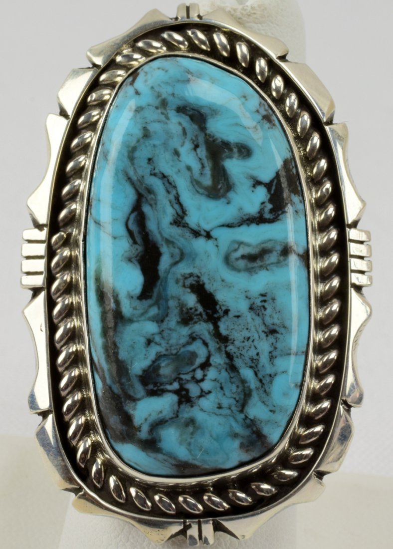 Heavy, Navajo, Sterling Silver Turquoise Ring (1 of 4)