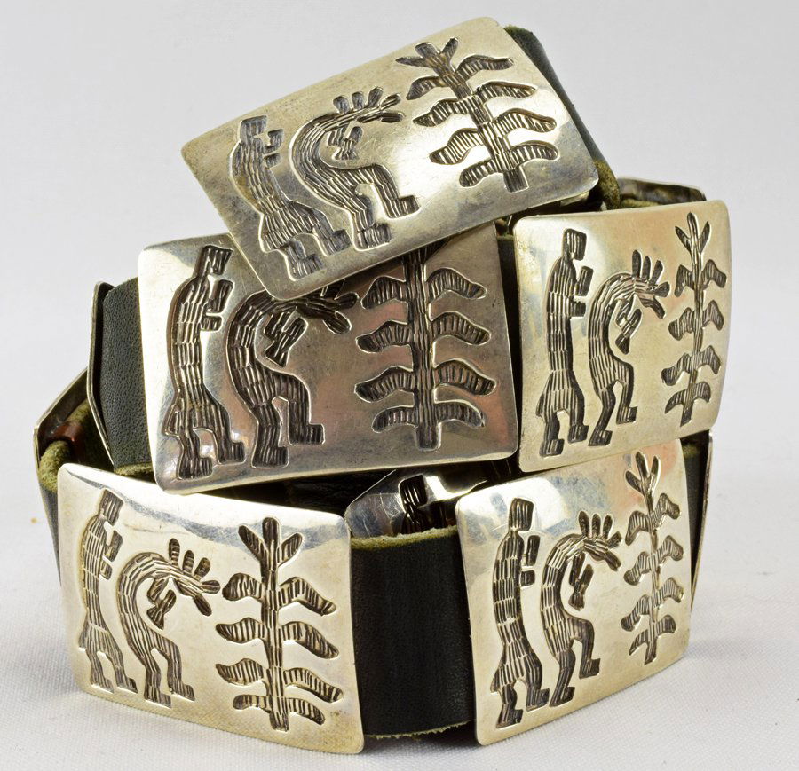 Navajo Sterling Kokopelli Old Pawn Concho Belt (1 of 3)