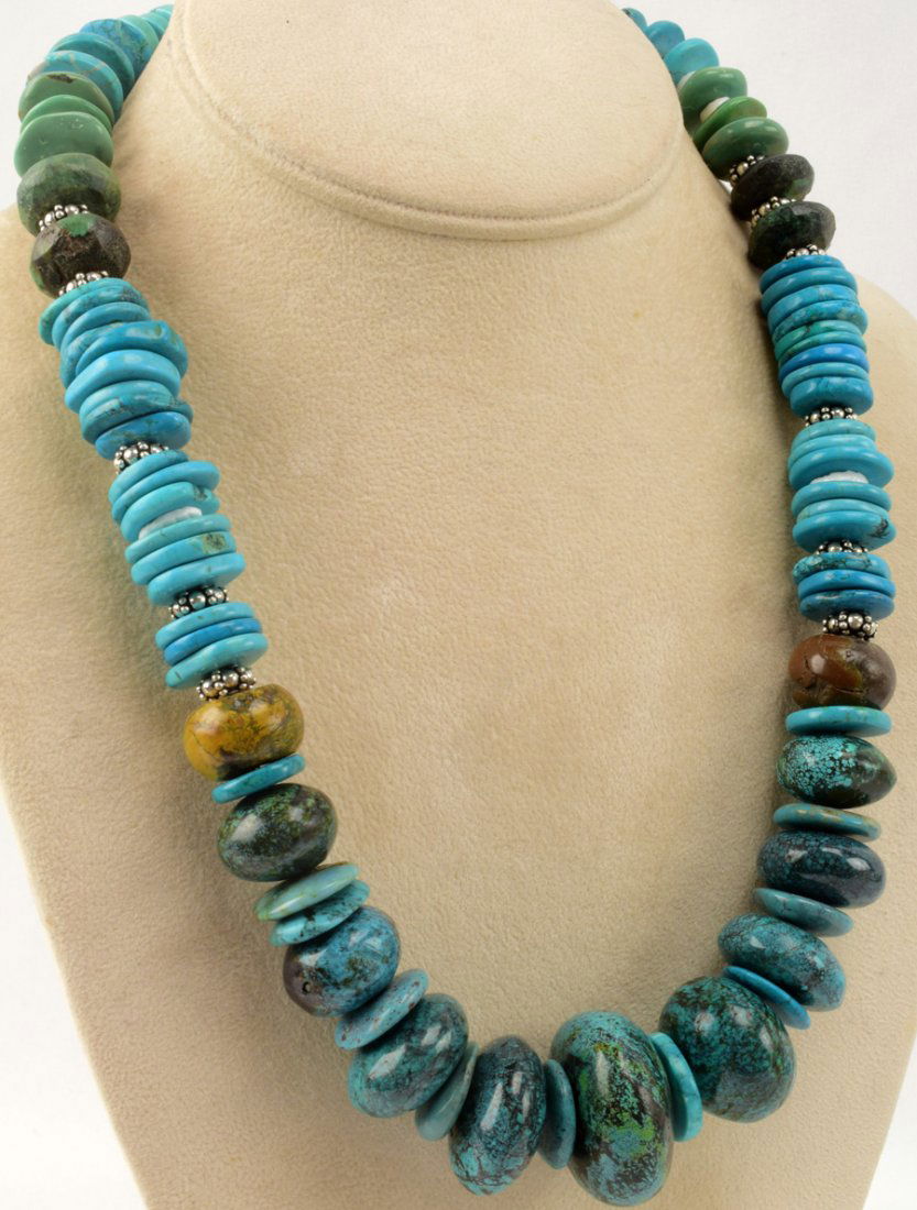Native American Huge Natural Turquoise Chunky Necklace (1 of 3)