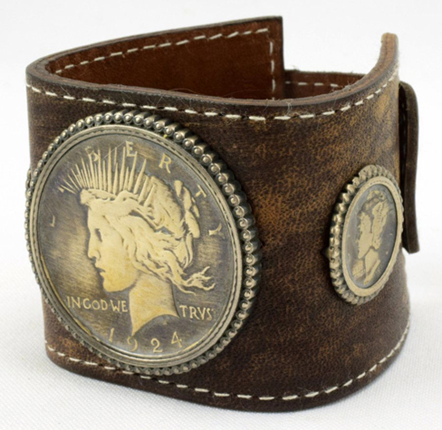 Navajo Mercury Dime and Morgan Dollar Bracelet (1 of 3)