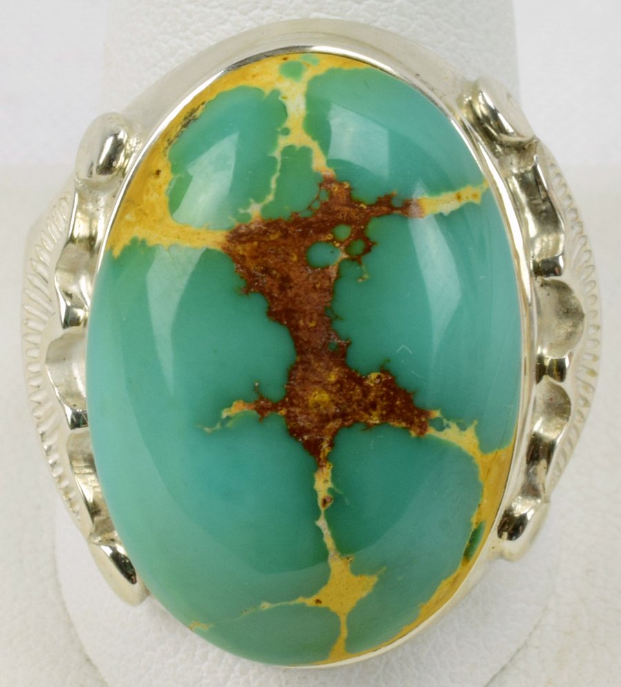Navajo Sterling Silver Men's Ring w/Royston Turquoise (1 of 4)