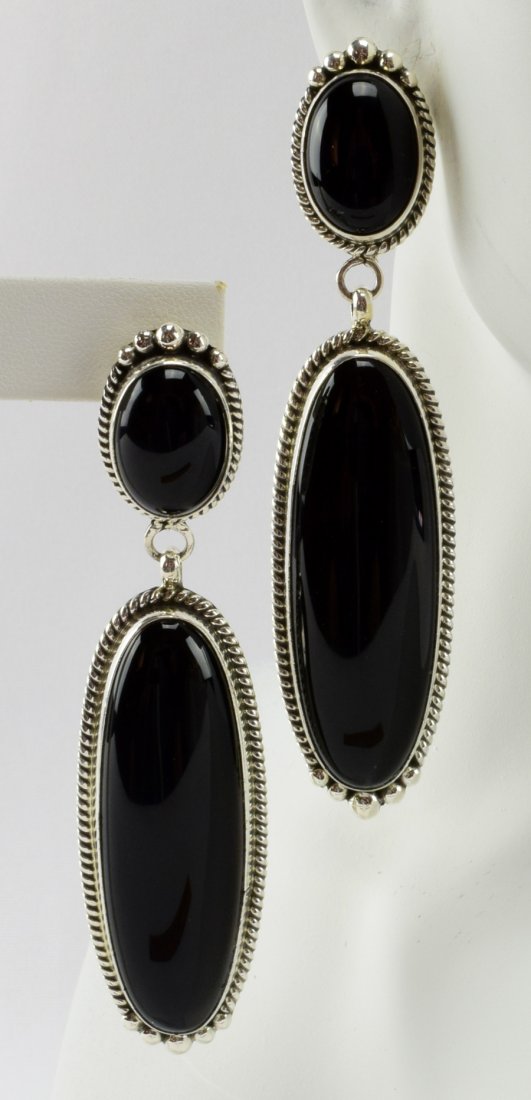 Elouise Kee Sterling Black Onyx Large Dangle Earrings (1 of 3)