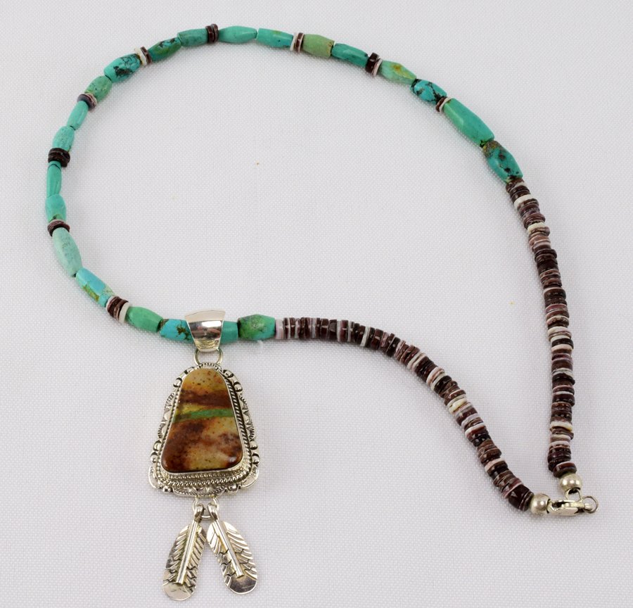 Alfred Martinez Boulder Turquoise Pendant Necklace (1 of 4)