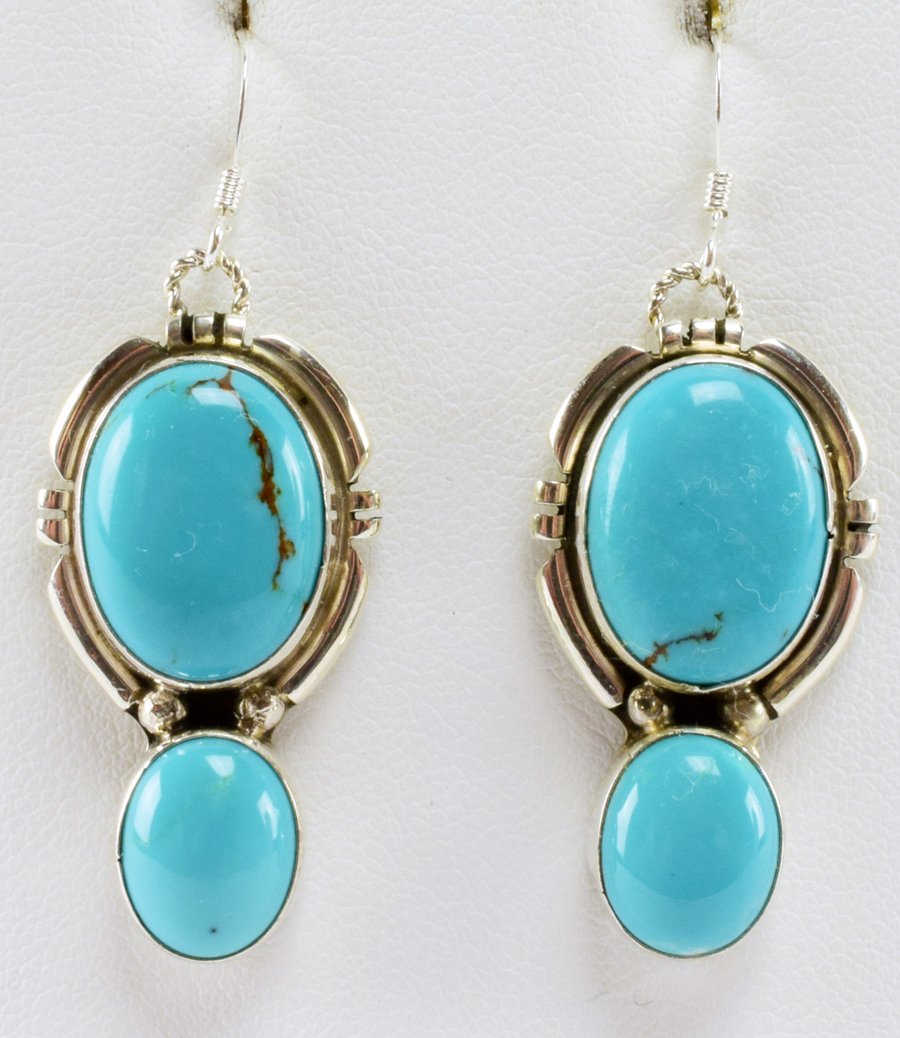 Native American Sterling Turquoise Earrings (1 of 3)