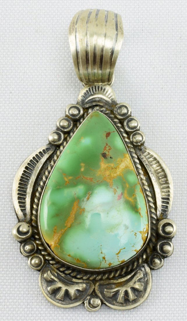 Gilbert Tom, Sterling Royston Turquoise Pendant (1 of 4)