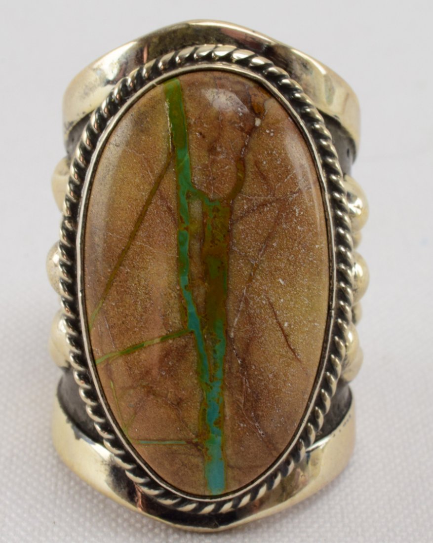 Lorenzo James Royston Ribbon Turquoise Men's Ring (1 of 4)