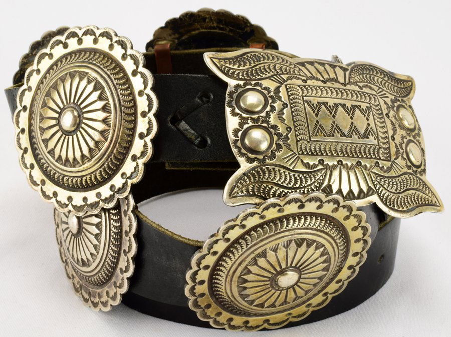 Navajo Vintage Sterling Concho Belt (1 of 4)