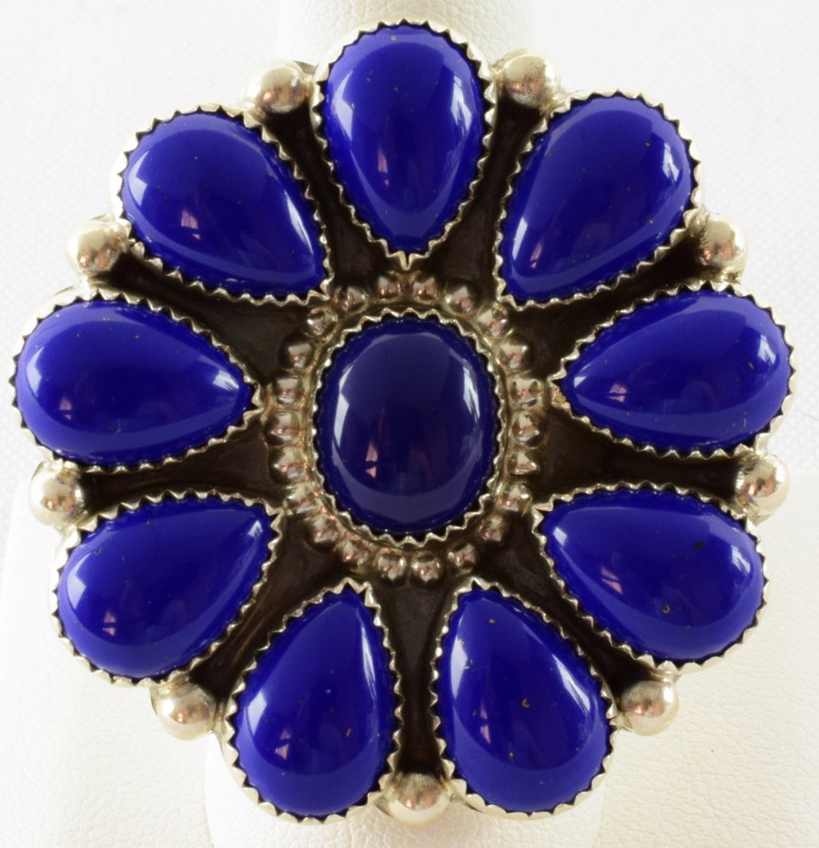 Navajo, P. Yazzie Sterling Silver Lapis Ring (1 of 3)
