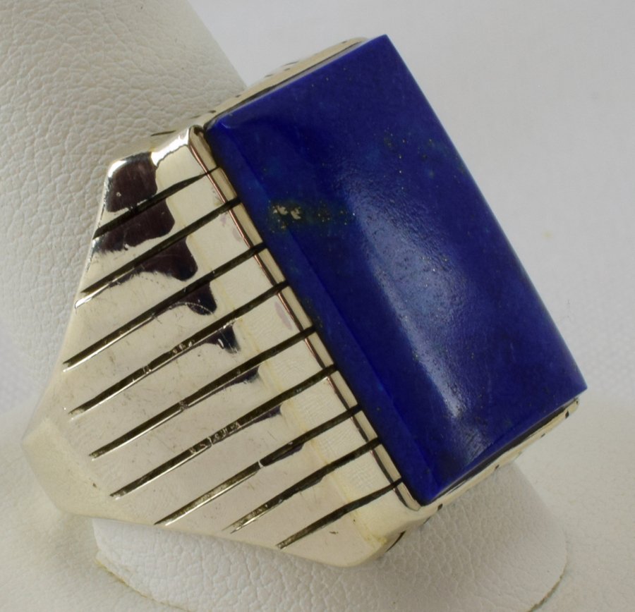 Ray Jack Sterling Silver Lapis Men's Ring (1 of 4)