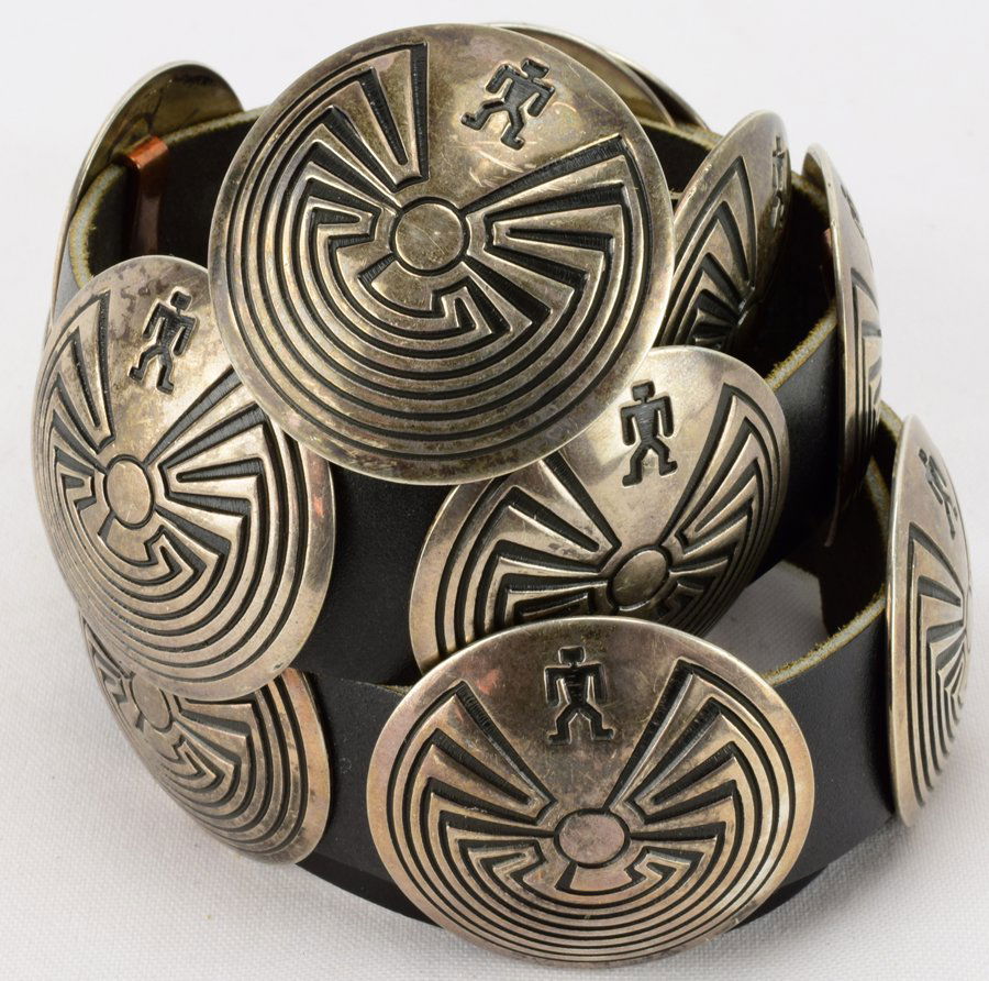 Vintage Man in the Maze Concho Belt (1 of 5)