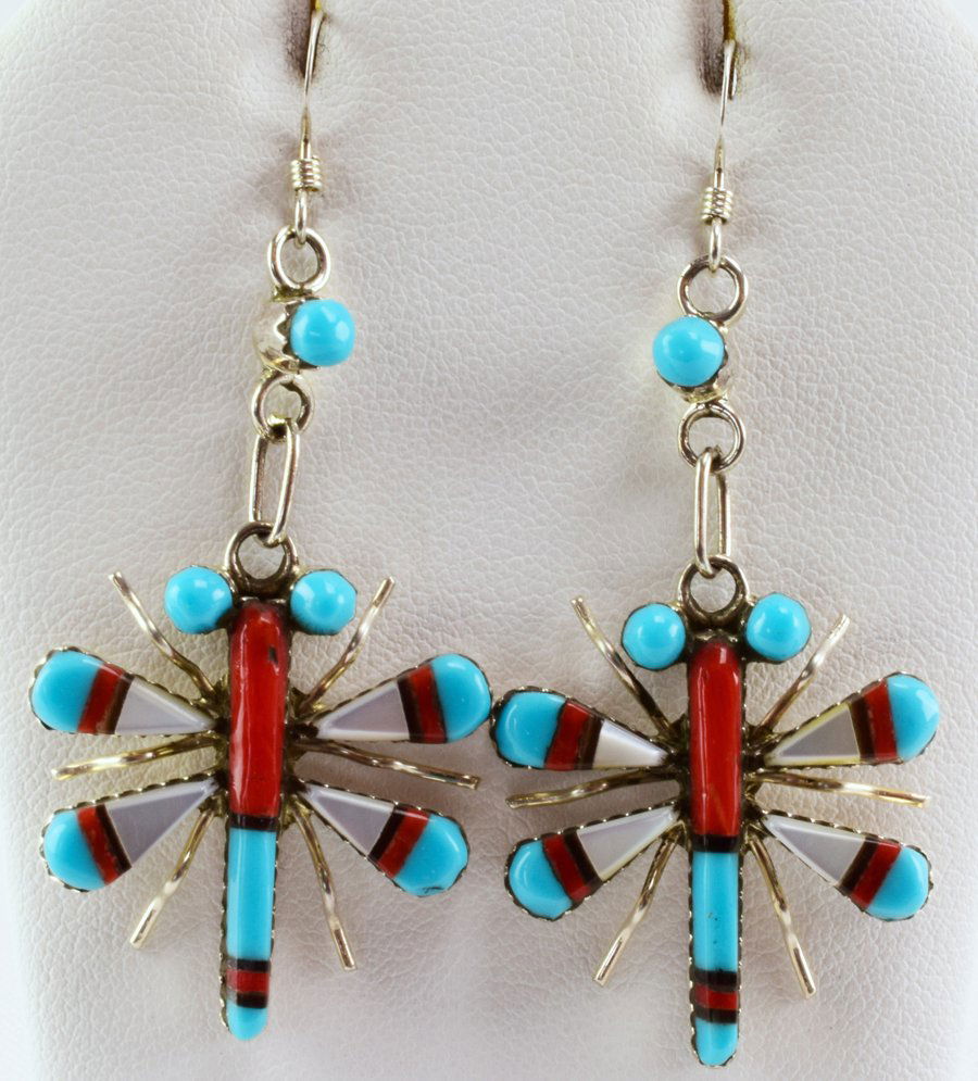 Zuni Inlay Butterfly Earrings (1 of 3)