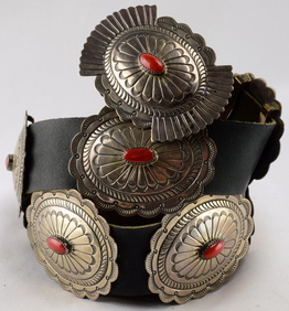 Rare Ida Payton Native American Navajo Coral Cluster Sterling Silver Pendant Rare Ida Payton Native American Navajo Coral Cluster Sterling Silver Pendant