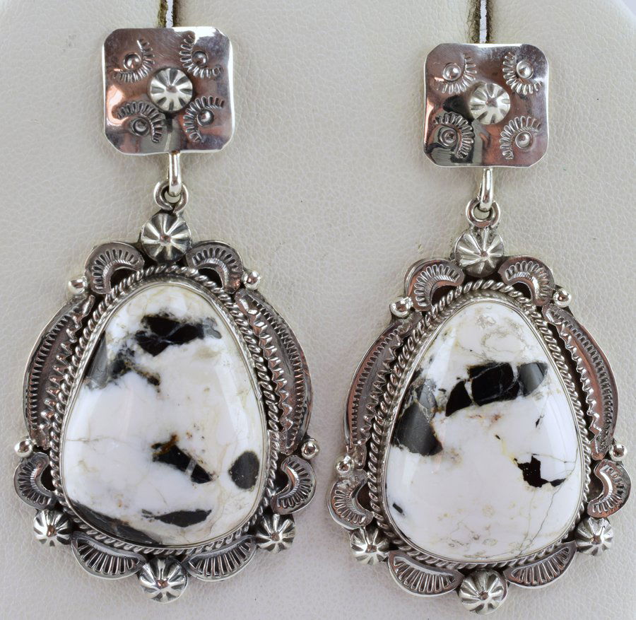 M & R Calladitto Sterling White Buffalo Large Earrings (1 of 4)