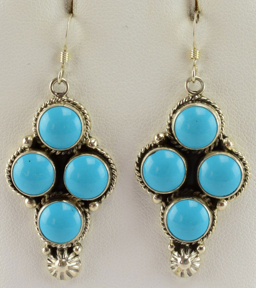 Native American Sterling Turquoise Earrings (1 of 3)