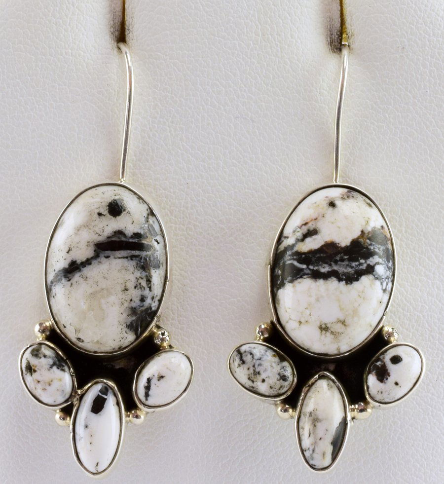 Native American White Buffalo Turquoise Earrings (1 of 3)