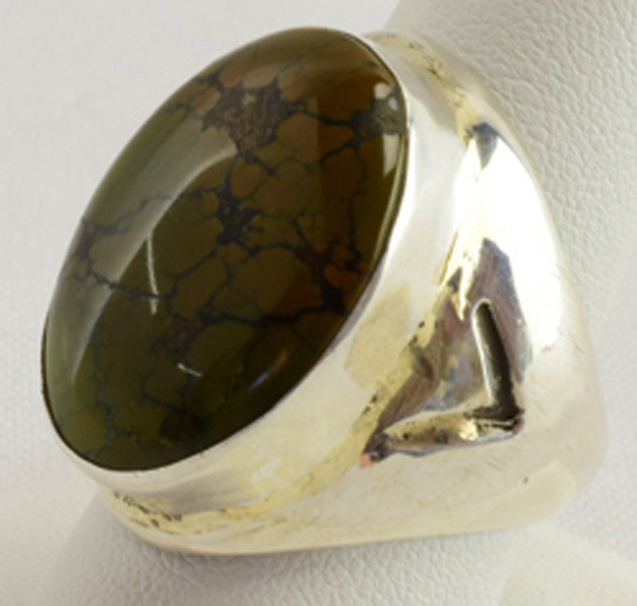 Native American Sterling Turquoise Men's Ring (1 of 4)