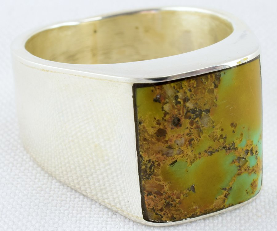 Navajo Sterling Silver Men's Turquoise Ring (1 of 3)
