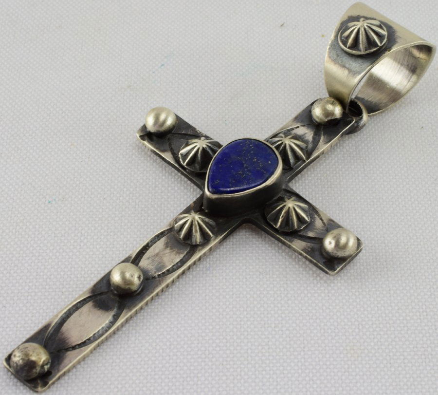 Chimney Butte Sterling  Silver Lapis Cross Pendant (1 of 4)