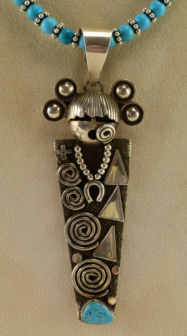 Navajo Alex Sanchez Petroglyph Sterling Maiden Pendant (1 of 5)