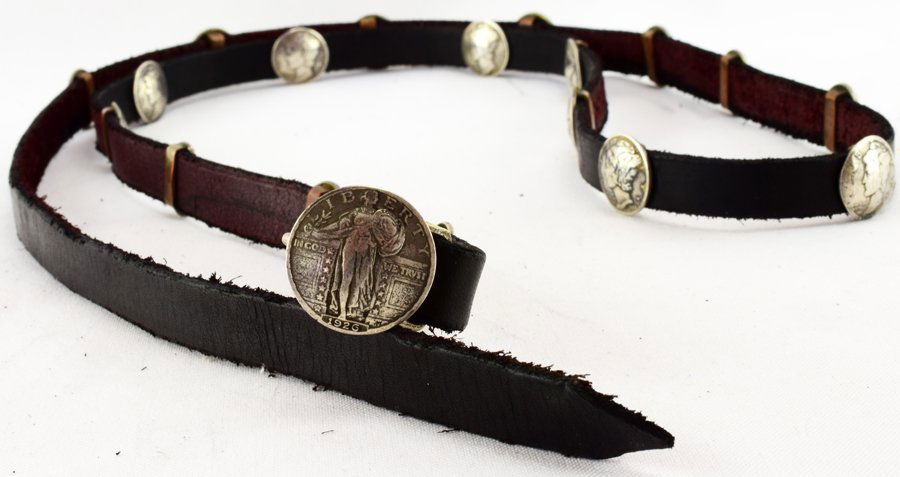 Navajo made Mercury Dime & Standing Liberty Concho Belt (1 of 3)
