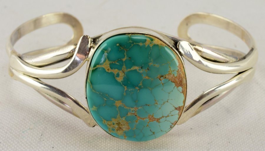 Robert Shakey Sterling Royston Turquoise Bracelet (1 of 4)