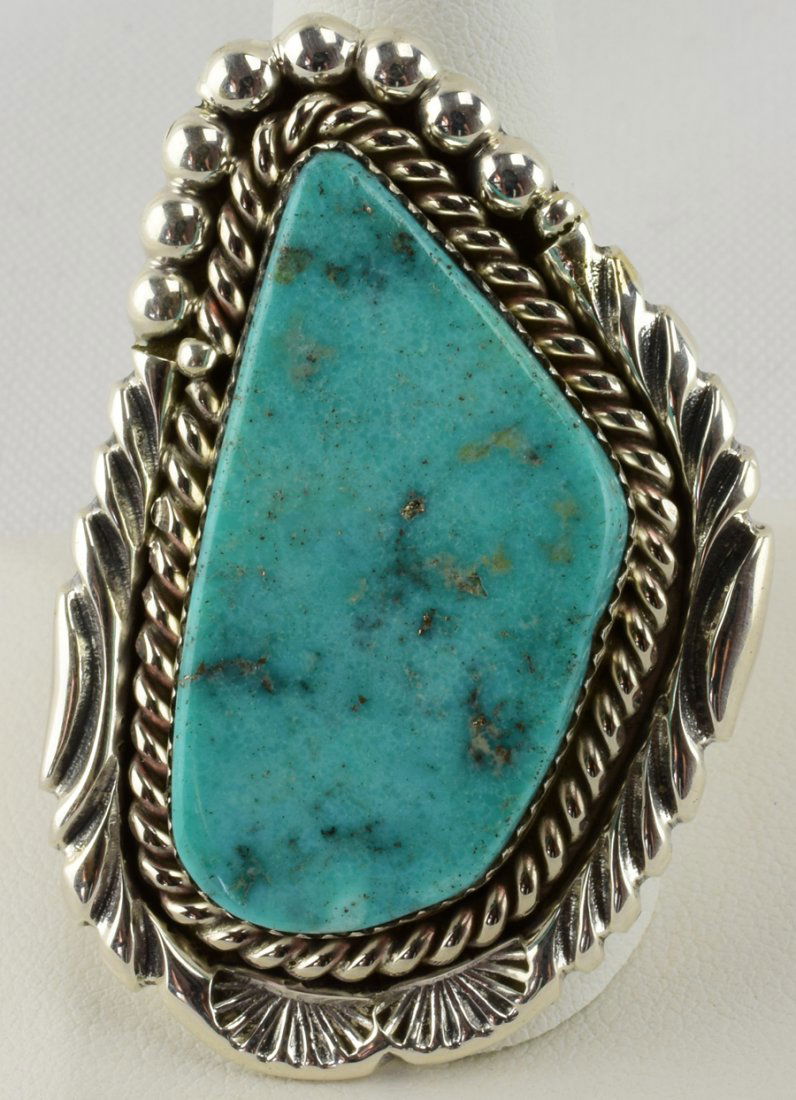 Navajo, Sterling Stormy Mountain Turquoise Ring (1 of 4)