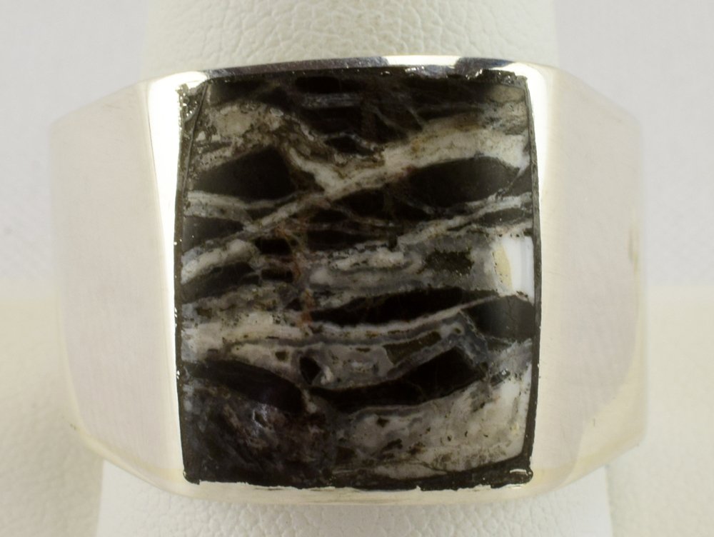 Navajo Sterling White Buffalo Turquoise Men's Ring (1 of 5)