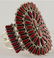Navajo Sterling Block Coral Needlepoint Bracelet - 3