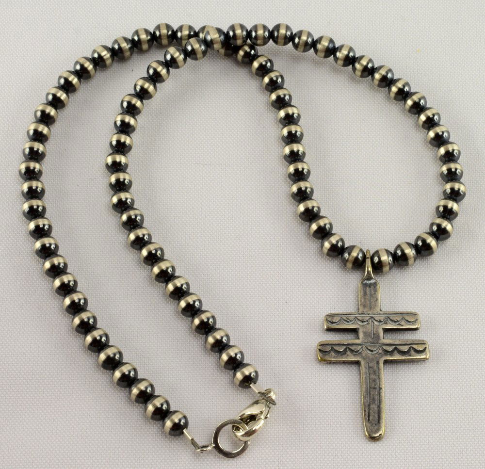 Vintage Navajo Sterling Silver Cross Necklace (1 of 4)