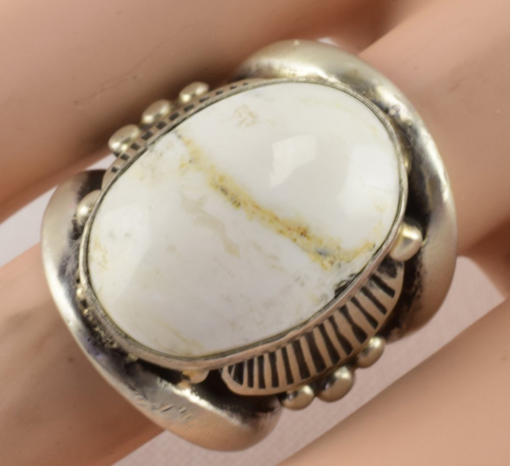 Lorenzo James Sterling White Buffalo Turquoise Ring (1 of 5)